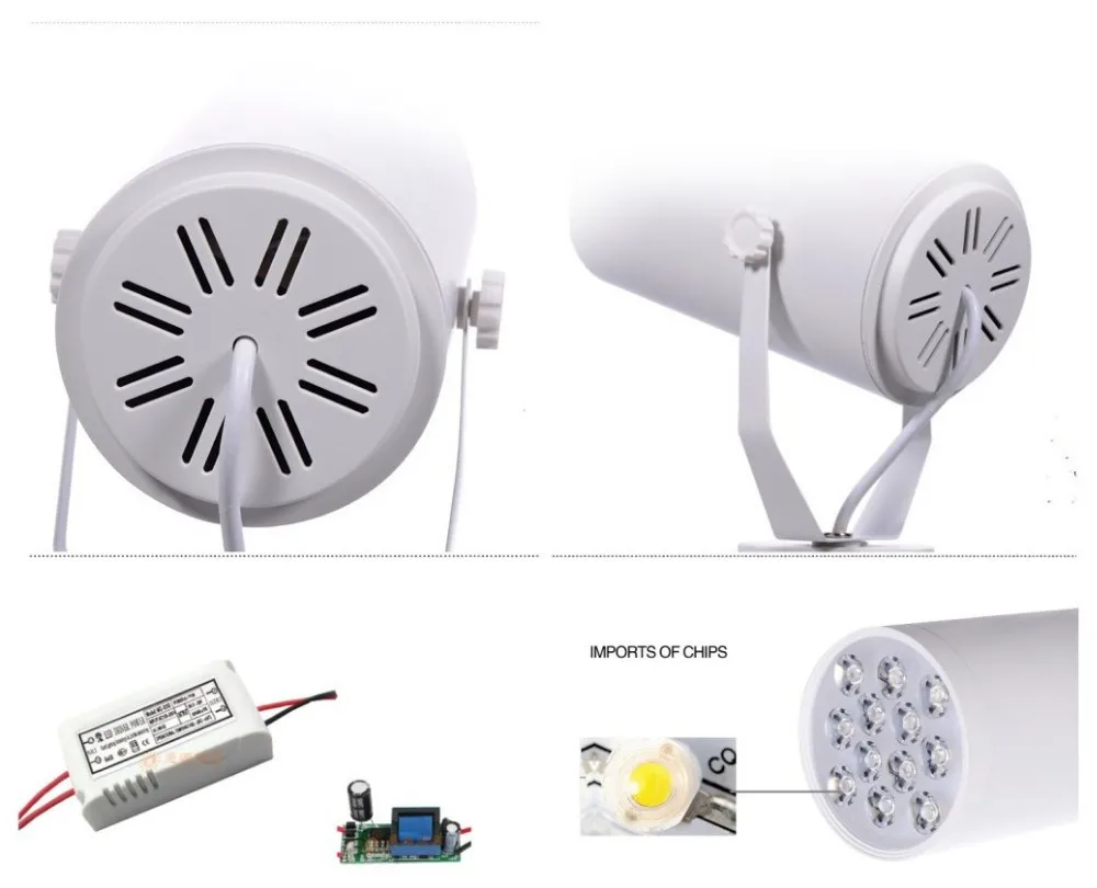 3 Вт AC90-260V алюминиевый материал, светодиодный светильник, Точечный светильник для магазина одежды, белый/черный корпус