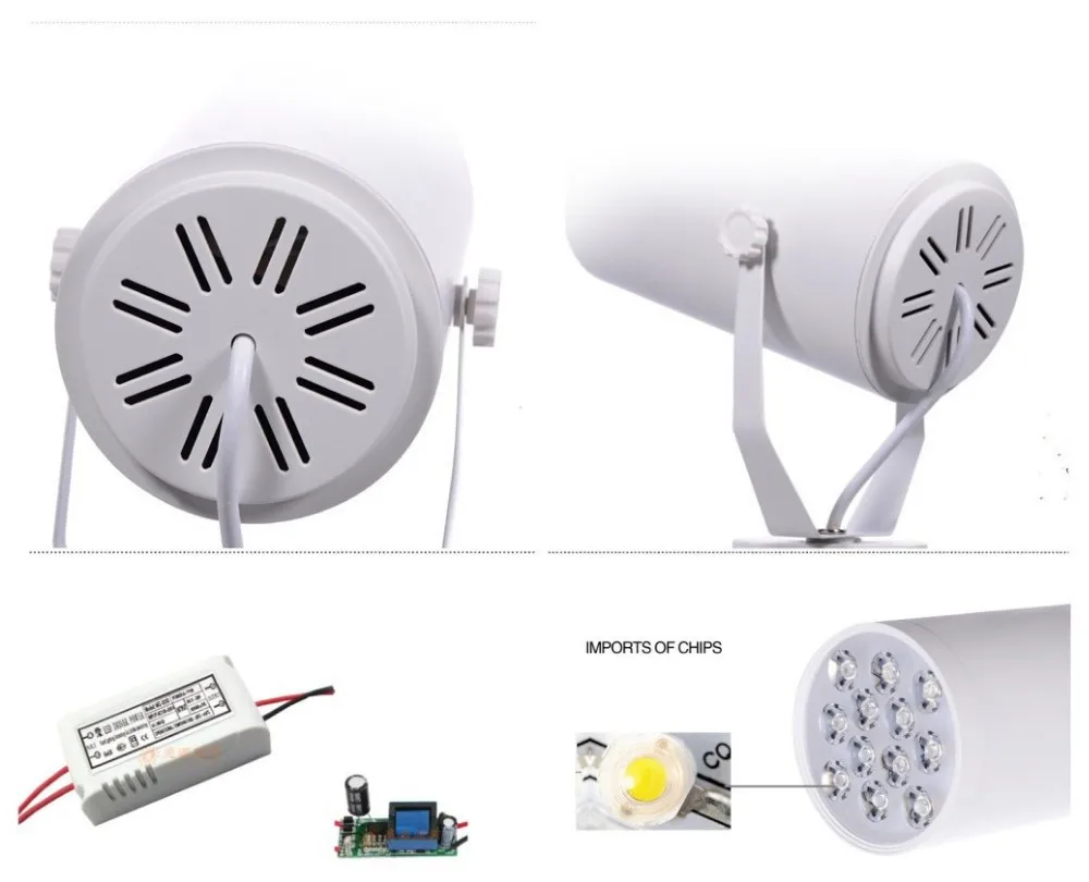 Material de Alumínio Conduziu a Iluminação da Trilha Conduziu a Iluminação Loja Pequeno Tamanho Preto - Branco Shell 5 w Ac90-260v 4 Trilha 5 W AC90-260V Loja Conduziu a