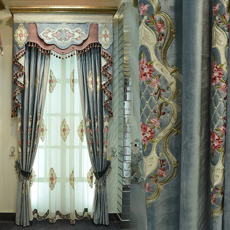 Custom curtain Luxury European style living room curtains French