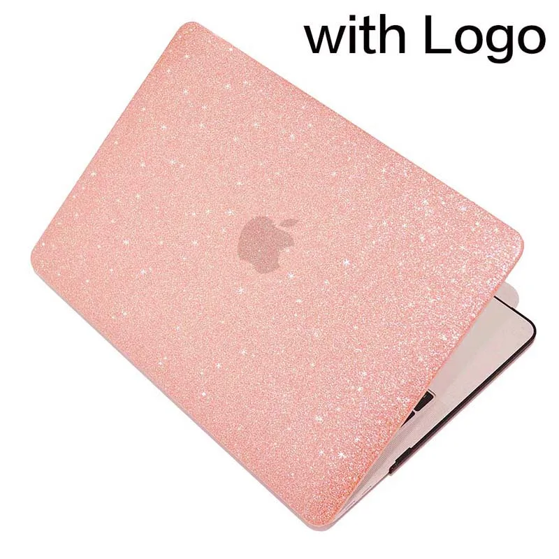 Сияющий блеск Прочный чехол для ноутбука MacBook Pro retina Air 11, 12, 13 лет, 15, для mac Air/Pro 13 15 дюймов A1466 A1708 A1932 оболочки - Цвет: rose gold-SF