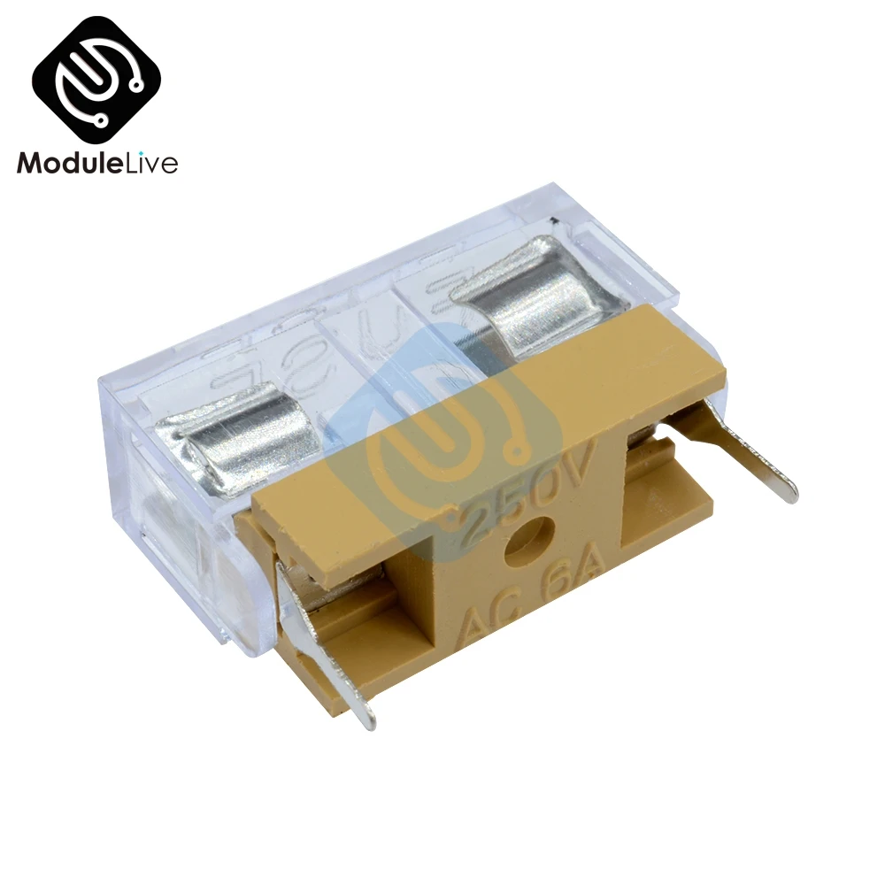 

10PCS Panel Mount PCB Fuse Holder Case w Cover 5x20mm With Transparent Cover 5*20 Fuse Holder