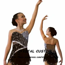 Платья для фигурного катания на коньках для девочек изящное Новое Брендовое платье для соревнования в фигурном катании DR4112