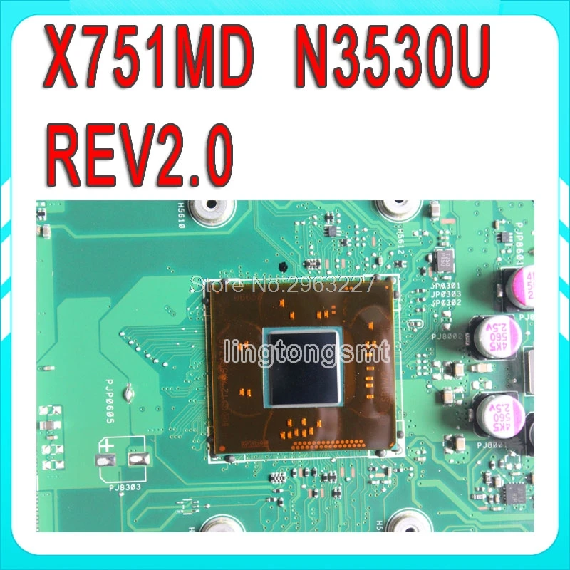 X751MD материнская плата REV2.0 GT 820M N3530 для ASUS X751MD материнская плата для ноутбука X751MD материнская плата X751MD тест материнской платы ОК