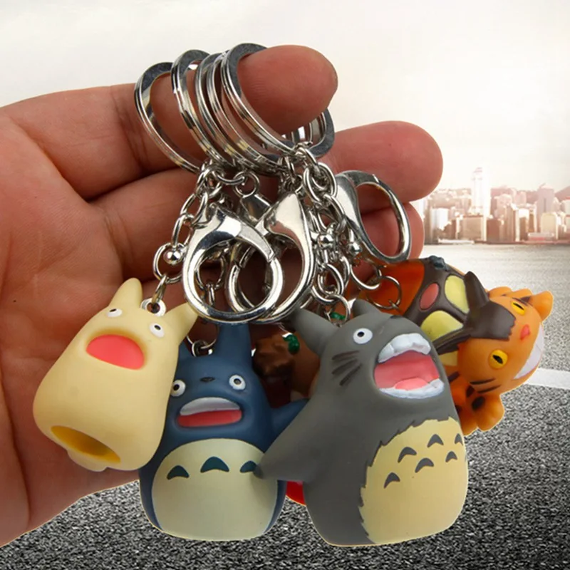 

Fashion Cute Totoro PVC Keychain Wowen Cartoon Comic Fans Charms Keyring Key Holder Gifts Bag Jewelry