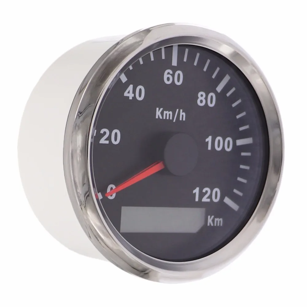 

120km/h Speed Meter 85mm Waterproof GPS Speedometer Gauge fit Universal Motorcycle Boat Car GPS Meter with Red Backlight 12/24V
