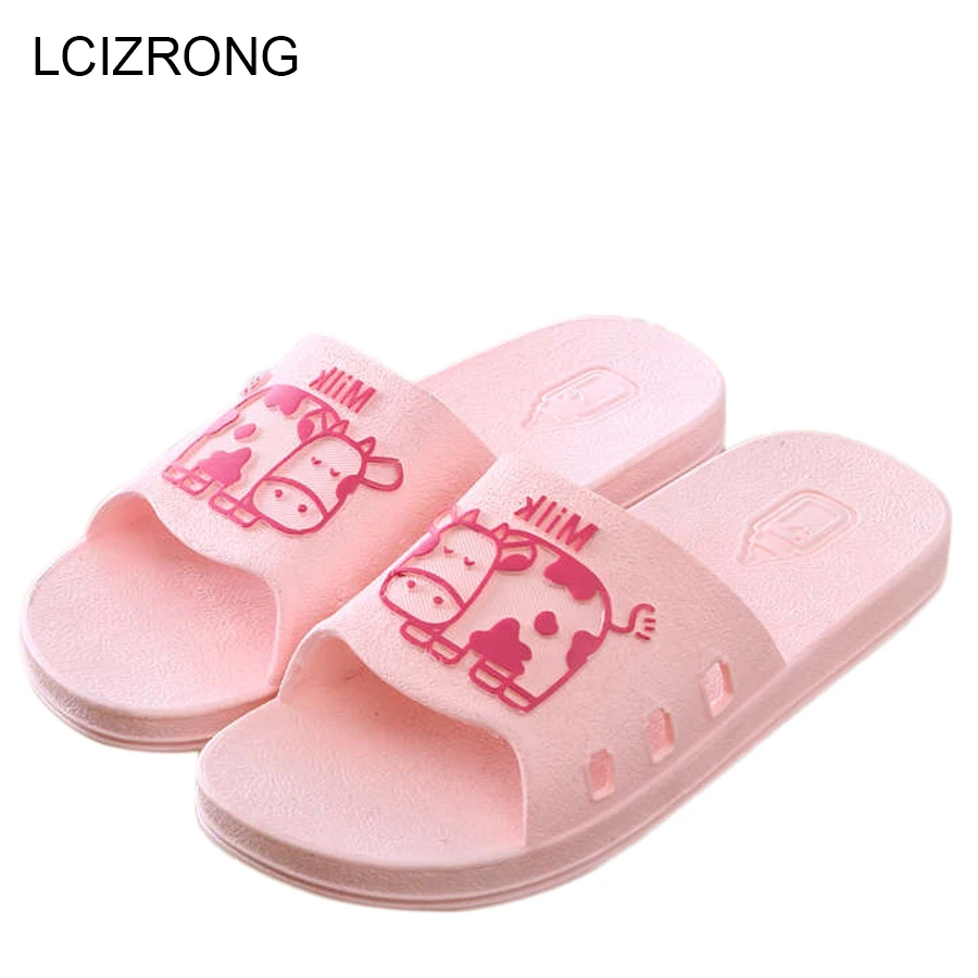 Тапки LCIZRONG женские нескользящие пляжные шлепанцы для дома с мультяшным рисунком