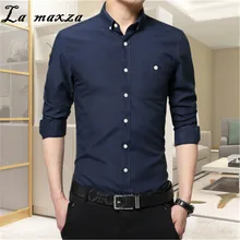 Новое поступление Осенняя мужская рубашка с длинными рукавами в Корейском стиле мужская повседневная рубашка большого размера