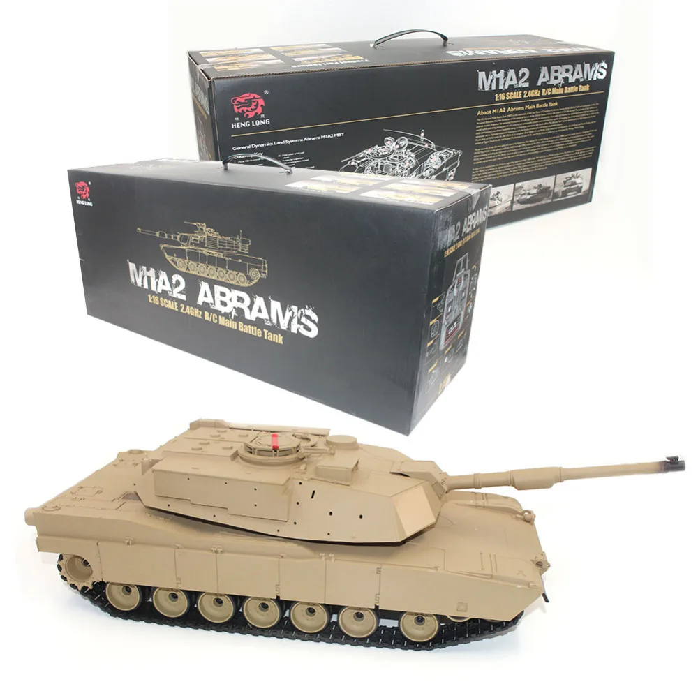 Hot Sale HengLong 1:16 2.4G US M1A2 ABRAMS RC Battle Tank High Quality ABS Remote Control Tanks Best Gifts for Teens Kids