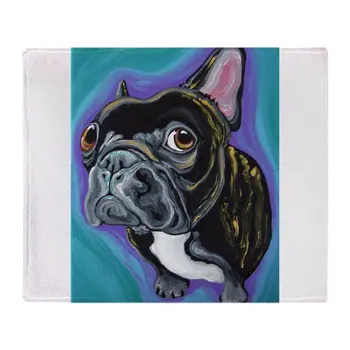 

Black Brindle French Bulldog Soft Fleece Throw Blanket Solid 350G Thicker Blankets on Sofa/Bed Throw Blanket