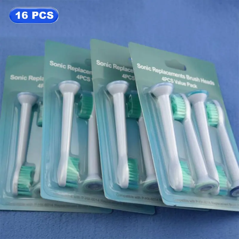 Vbatty 16 pcs HX6014 TOOTH BRUSH HEADS For PHILIPS Sonicare FlexCare Diamond Clean HX6064 HX6930 HX9340 HX6710 HX9140 HX6530