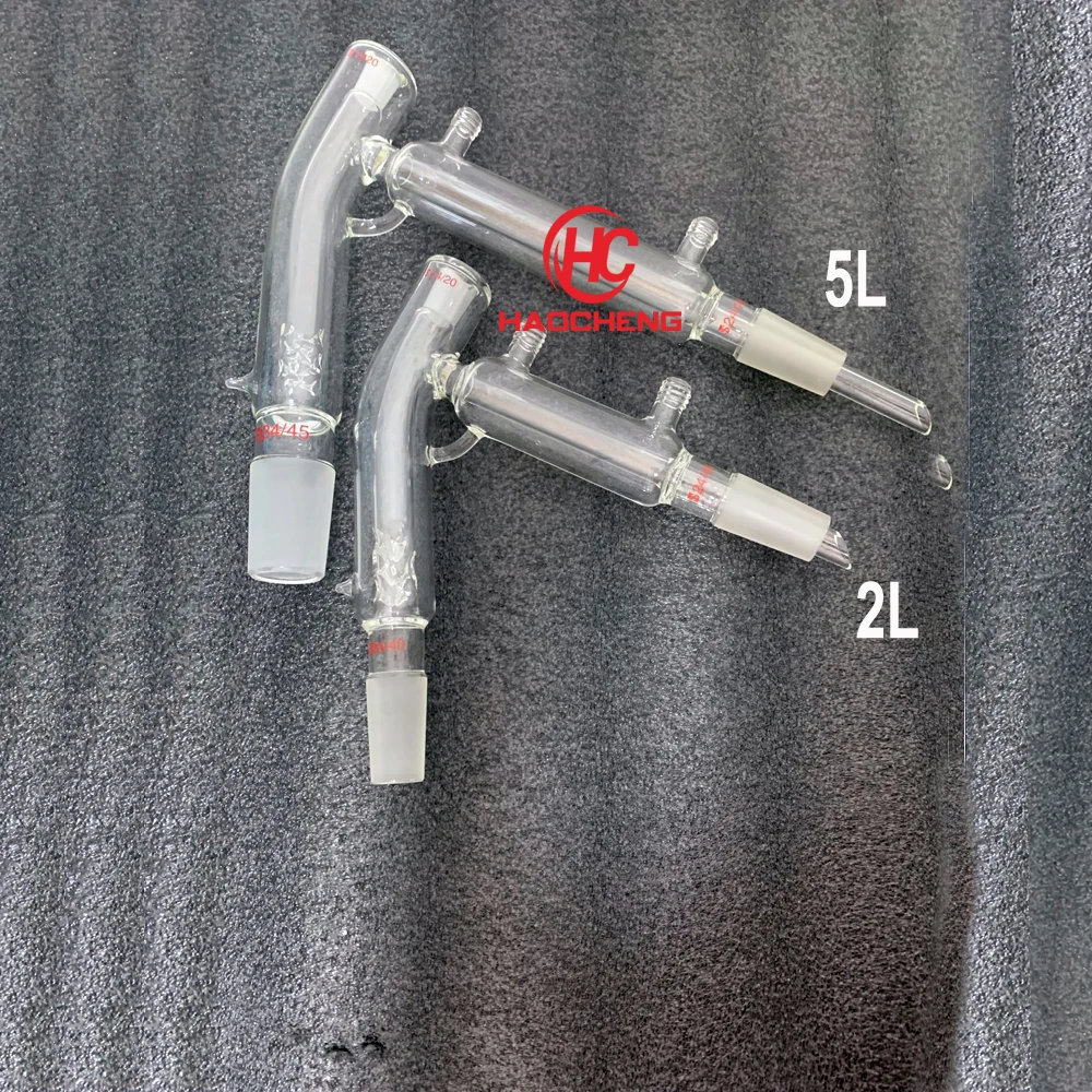 Доступных запасов 5L Дистилляция на коротком пути насадки для душа с высокое качество, 34/45 или 24/40 конденсатор