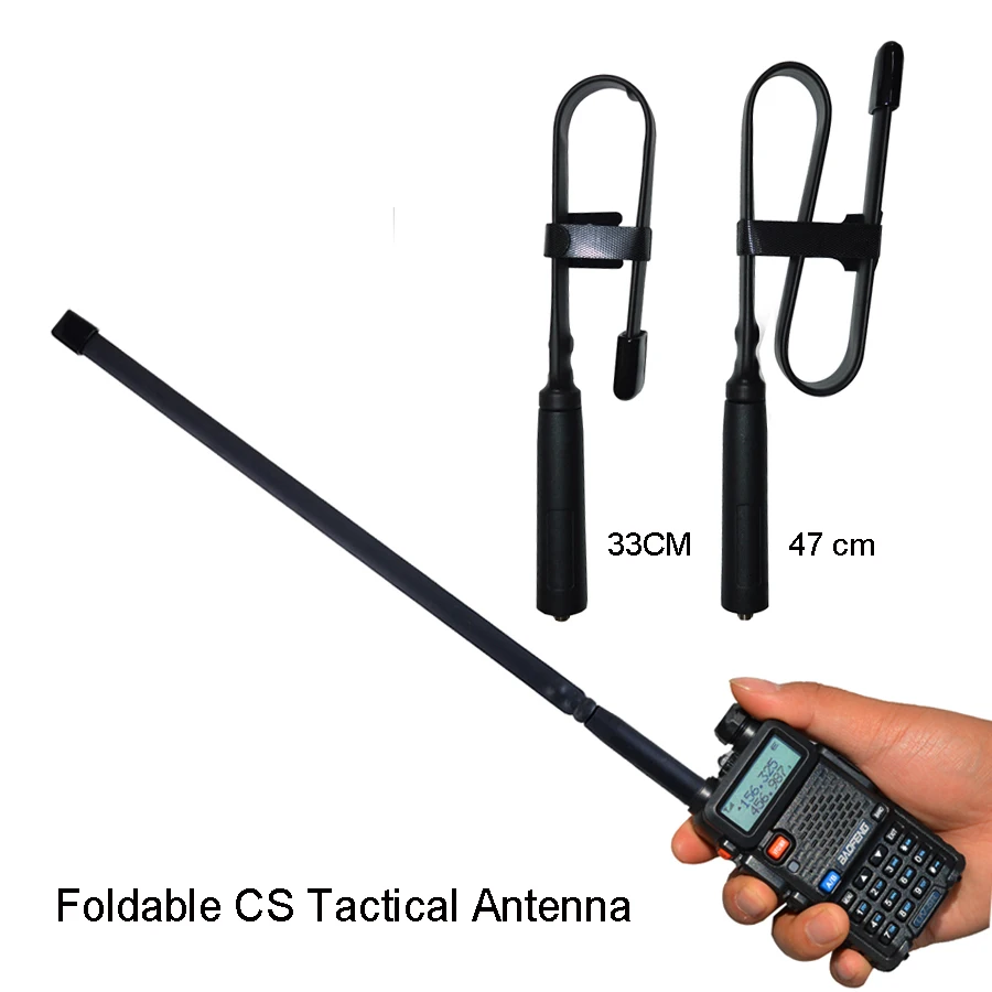 Тактическая антенна 2019 CS SMA Female Dual Band VHF UHF 144/430Mhz складная для раций Baofeng|Запчасти и