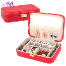 Новинка прямоугольная классическая шкатулка для ювелирных изделий высококачественный кожаный чехол для украшений конфетный цвет коробка для макияжа модный подарок