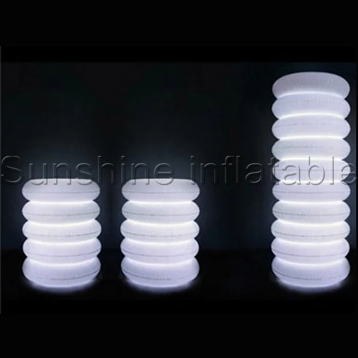 

Hot puff inflatable led lamp lighting pillar column for wedding decoration