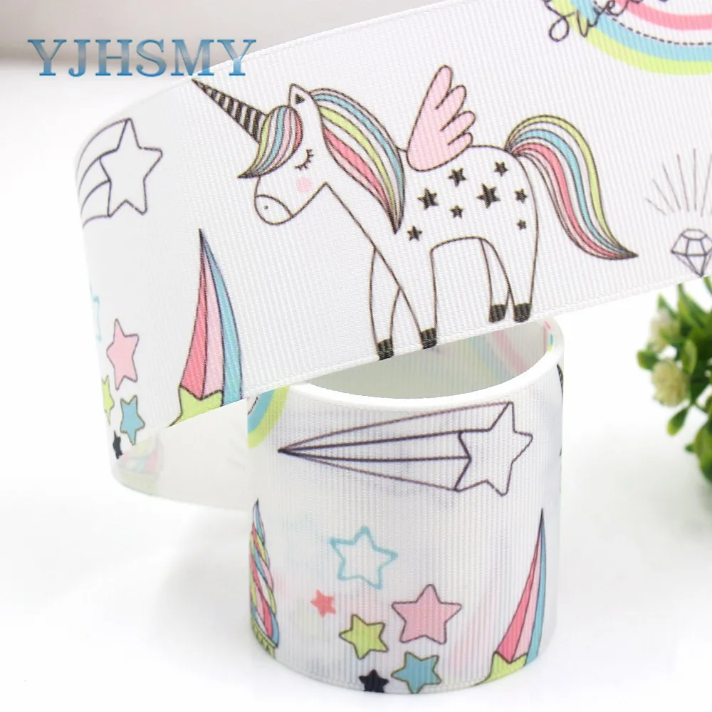 YJHSMY G 18613 459 10 ярдов 50 мм мультфильм лошадь печатных grosgrain ленты DIY ручной работы