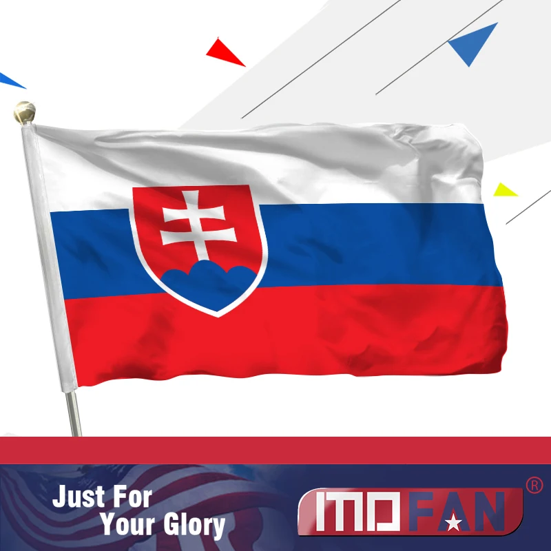 MOFAN Slovakia National Flag - Živé barvy a UV blednutí - Slovensko Banner Polyester 3x5 Ft