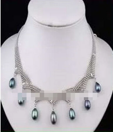 LL&lt&lt&lt 0960 Charming!7-9MM Black Akoya pearl pendant necklace AAA | Украшения и аксессуары