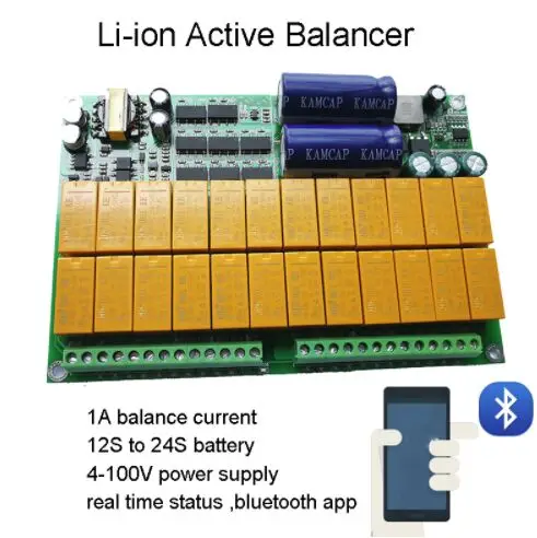 EBike Bluetooth литиевая батарея Защитная плата активный эквалайзер 1A баланс 12S~ 24S BMS литий-ионный Lipo Lifepo4 LTO балансир приложение