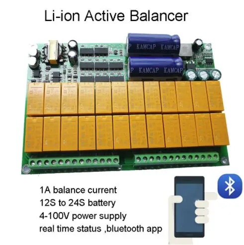 eBike Bluetooth Lithium font b Battery b font Protection Board Active Equalizer 1A Balance 12S 24S