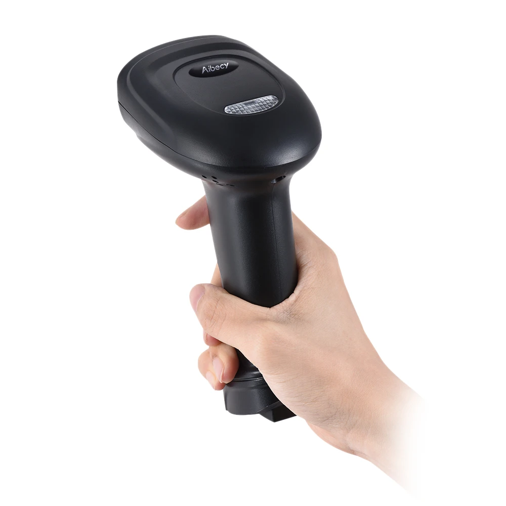 Goede Aibecy Handheld 2.4G Draadloze 1D 2D QR Barcode Scanner Bar Code Reader met USB Ontvanger 2100 Code opslag Capaciteit voor POS winkel