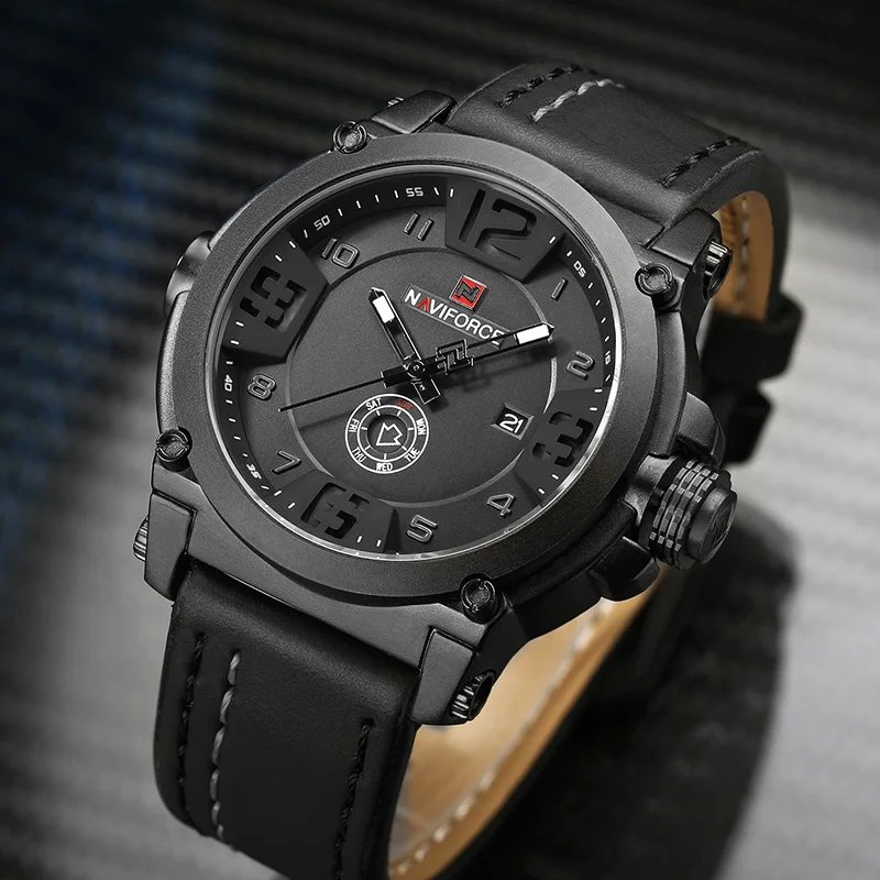 

Naviforce Fashion Sports Leather Luxury Watch Men Waterproof Mens Watch With Luminous Dial Men's Wristwatch Clock Reloj Hombre