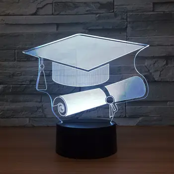 

Dr. Hat 3D 7 Color Night Light Acrylic LED Bedroom Table Lamp USB Stereo Vision Light 1369