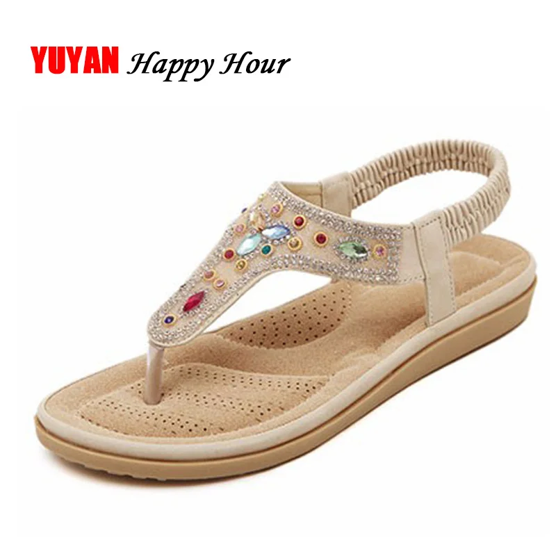 

New Bohemian Style 2018 Summer Women Shoes Fashion Womens Sandals Flat Heel Brand Beach Summer Shoes Ladies Sweet T175