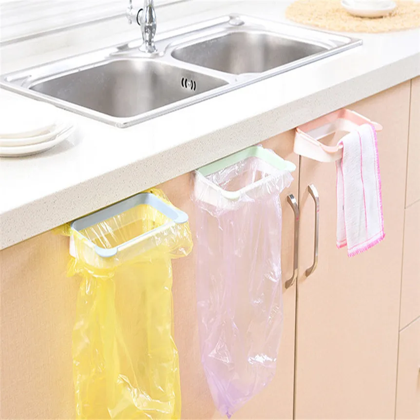 Garbage Bag Holder Plastic Bracket Stand Rack Kitchen Trash Storage