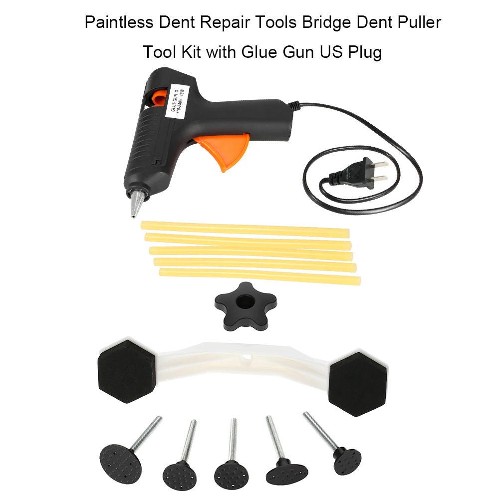 Инструменты для безболезненного удаления вмятин, ремонтные инструменты для гаража, автомобильные инструменты для удаления вмятин, набор для автомобиля, ручной инструмент Ddr Ferramentas+ подарок - Цвет: US Plug