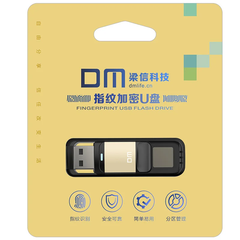 DM PD061 64GB 32GB High-speed Recognition Fingerprint Encrypted High tech Pen Drive Security USB 3.0 Flash Drives USB Stick
