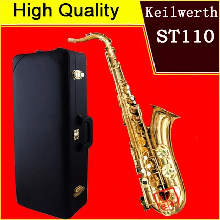 

Germany JK ST110 Keilwerth Tenor Saxophone BB Gold Lacquer Sax Professional Musical Instruments With Case Mouthpiece Hard box