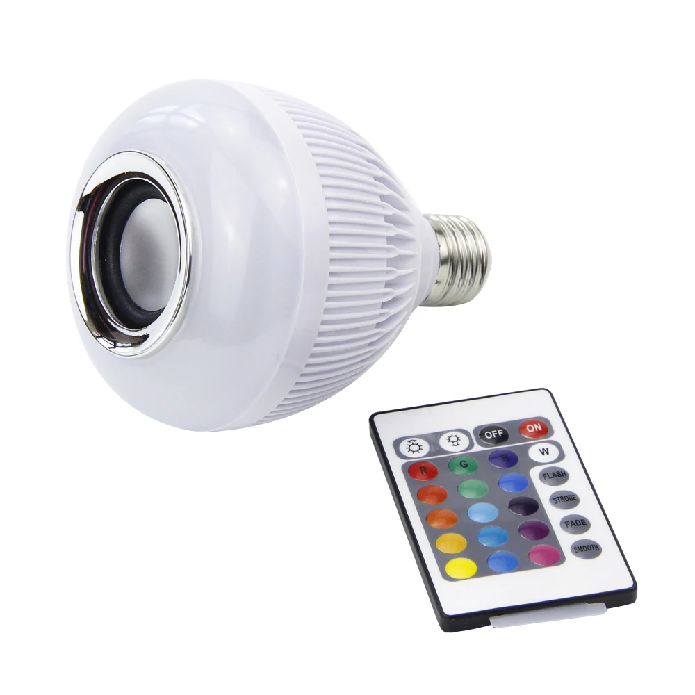 Smart RGB Беспроводной bluetooth led Динамик лампы аудио 12 Вт E27 красочные музыка играет