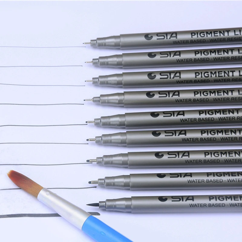 

1-Piece Pigment Liner Pigma Micron Ink Marker Pen 0.05 0.1 0.2 0.3 0.4 0.5 0.6 0.8 Different Tip Black Fineliner Sketching Pens