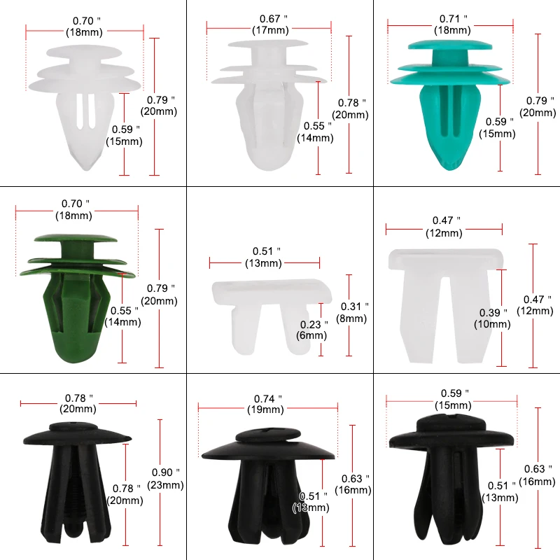 200 шт авто смешанный крепеж Универсальный Автомобильный бампер зажимы фиксатор Крепеж заклепки отделка двери панель крыло вкладыш крепеж