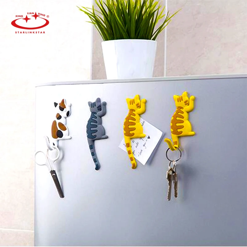 

Starlinkstar Multifunctional Strong Magnetic Hook Cartoon Cat Sucker Kitchen Refrigerator Microwave Oven Magnet Hook 3 colors