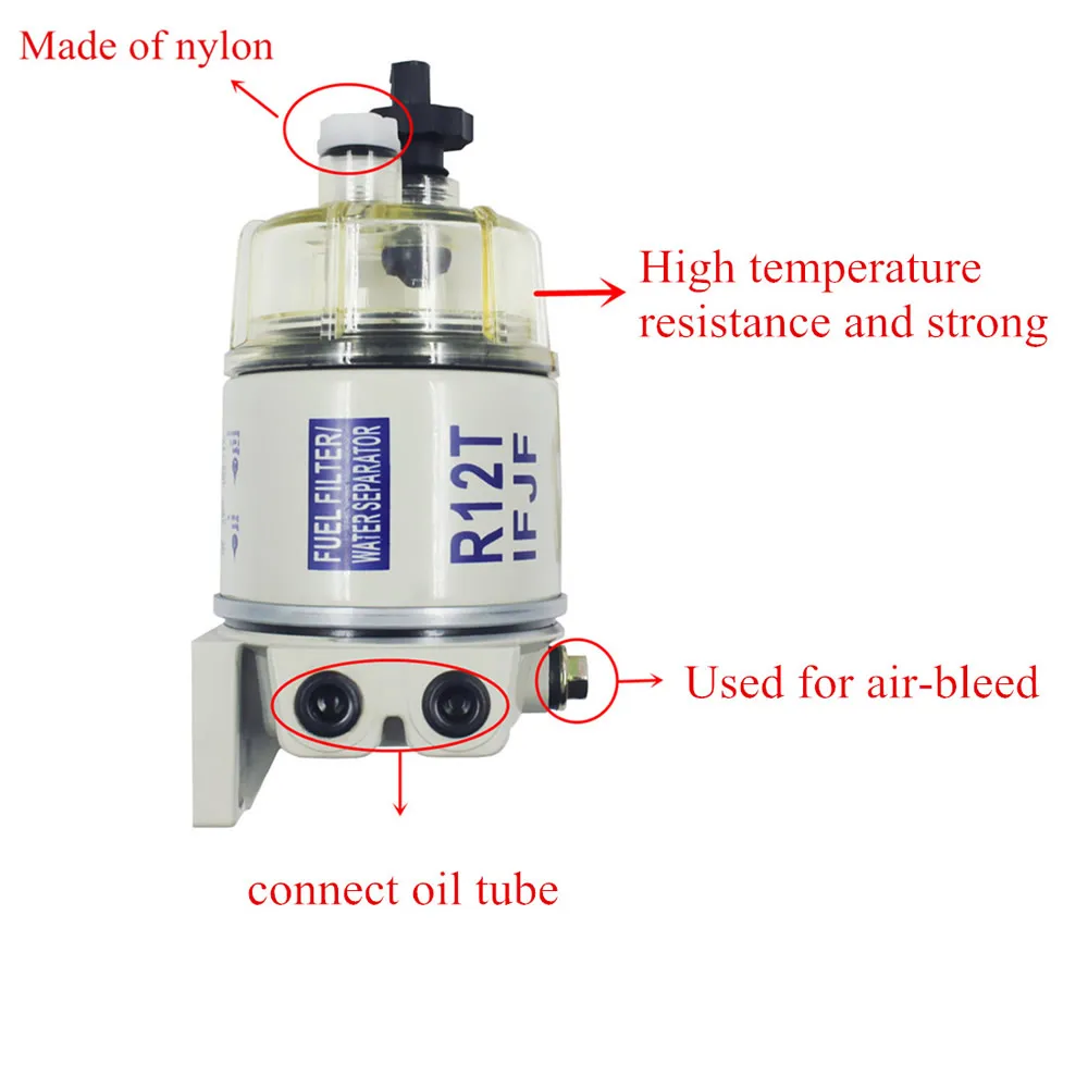 2 шт. R12T топливный/водоотделитель фильтр дизельный двигатель для Racor 140R 120AT S3240 NPT ZG1/4-19 Автозапчасти полный комбо