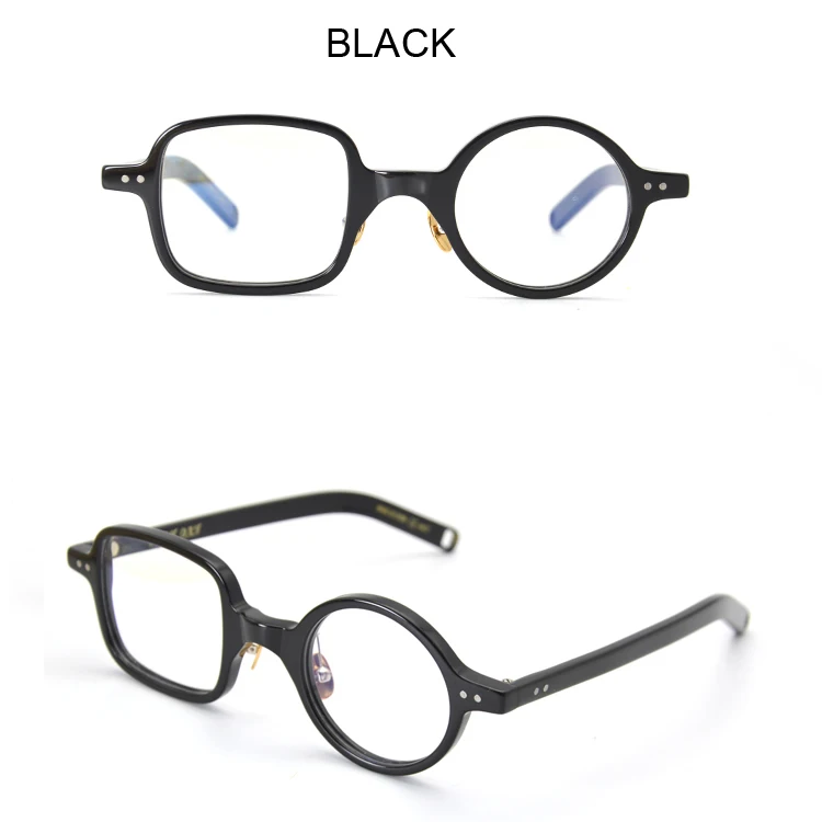 Iron Man Robert Downey Jr glasses asymmetric Eyeglasses handmade acetate irregular shape metal nose