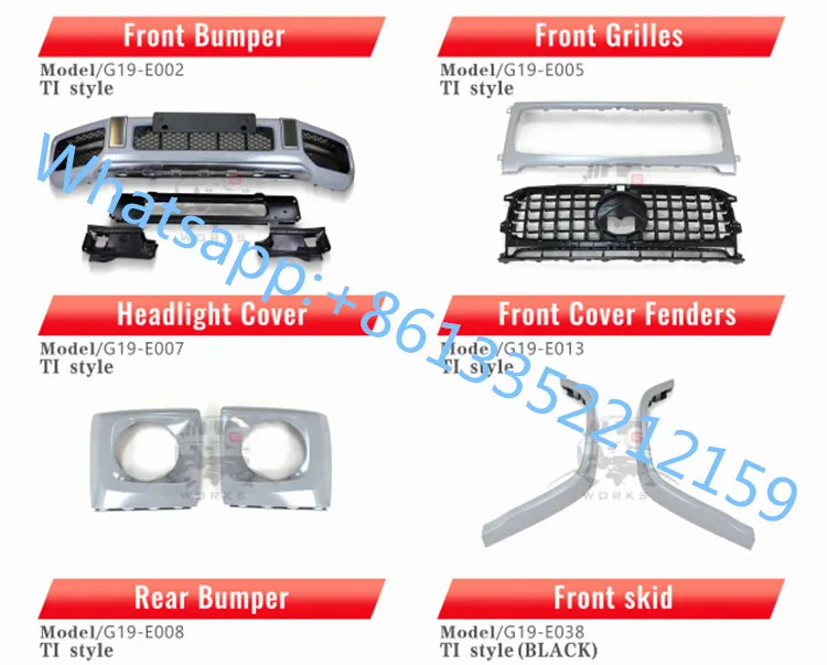 2018 2019 year W464 carbon fiber B style hood cover side step front guard spare cover air vent fit for G class G63 G65 G500 G55  body kit (2)_