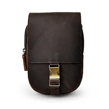 Дизайнерский мужской качественный кожаный маленький чехол для телефона для путешествий, поясная сумка с крючком и ремнем, модный мужской чехол для сигарет 6185