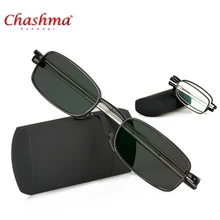Chashma мини переход Защита от солнца фотохромные очки для чтения Высокое качество складные очки для чтения Для женщин Для мужчин с Чехол
