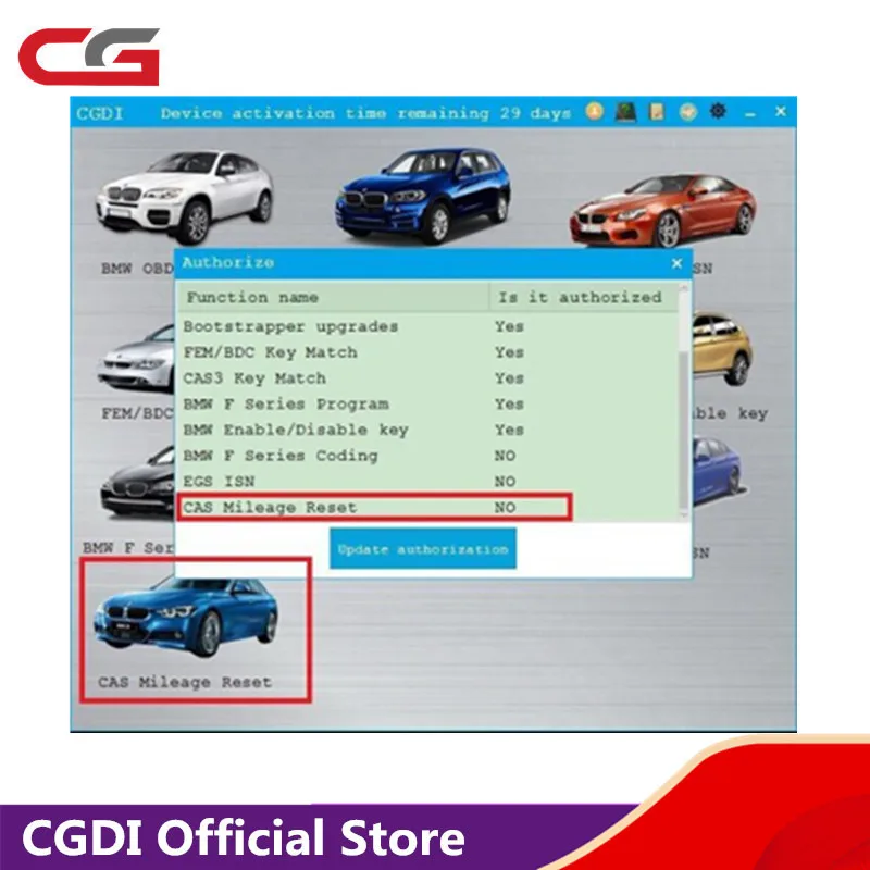 Сброс пробега CAS авторизация для CGDI Prog BMW MSV80 программатор ключей добавьте в