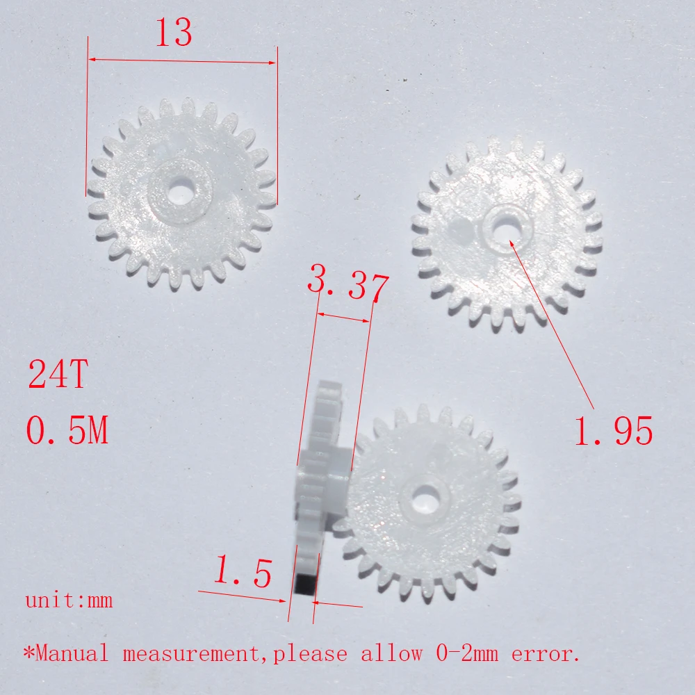 

10/100pc 24T 2mm hole plastic gear dron rc car plane robot kids toys for boys diy baby accessories montessori juguetes GP242A