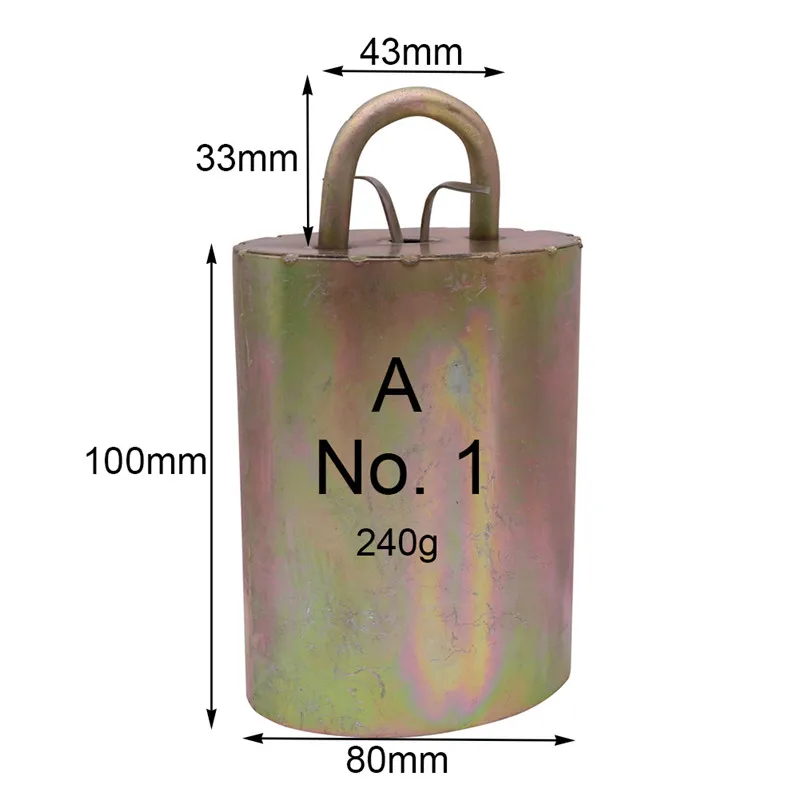 2 шт. Сталь колокольчик 100*80 мм Крупный рогатый скот и овцы пастбище предотвращение потери № 1 чистая Вес 240g скота Кормовые принадлежности - Цвет: 100 by 80mm No.1