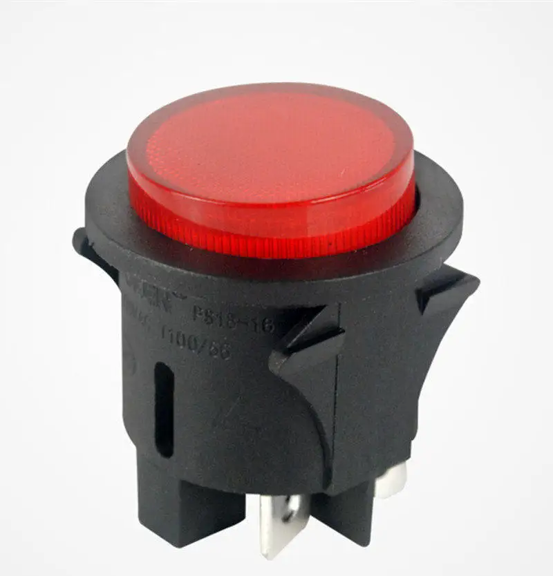 5pcs/lot soken Push Button Switch with red light PS18 16 2 ON OFF 16A
