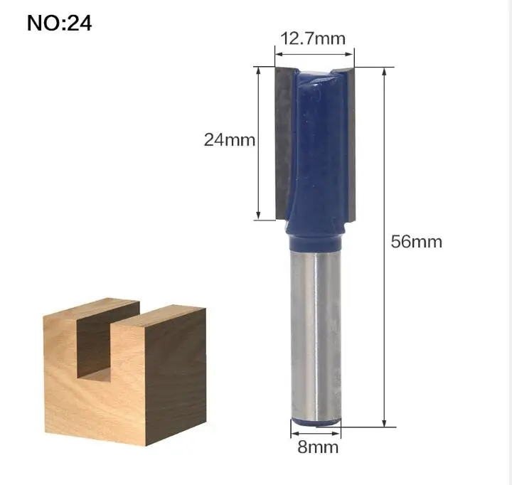 1 шт. 8 мм хвостовик фрезерные деревообрабатывающие станки инструменты фрезы для древесины резак карбидный хвостовик мельница фрезерные резаки по дереву инструмент - Длина режущей кромки: NO 24