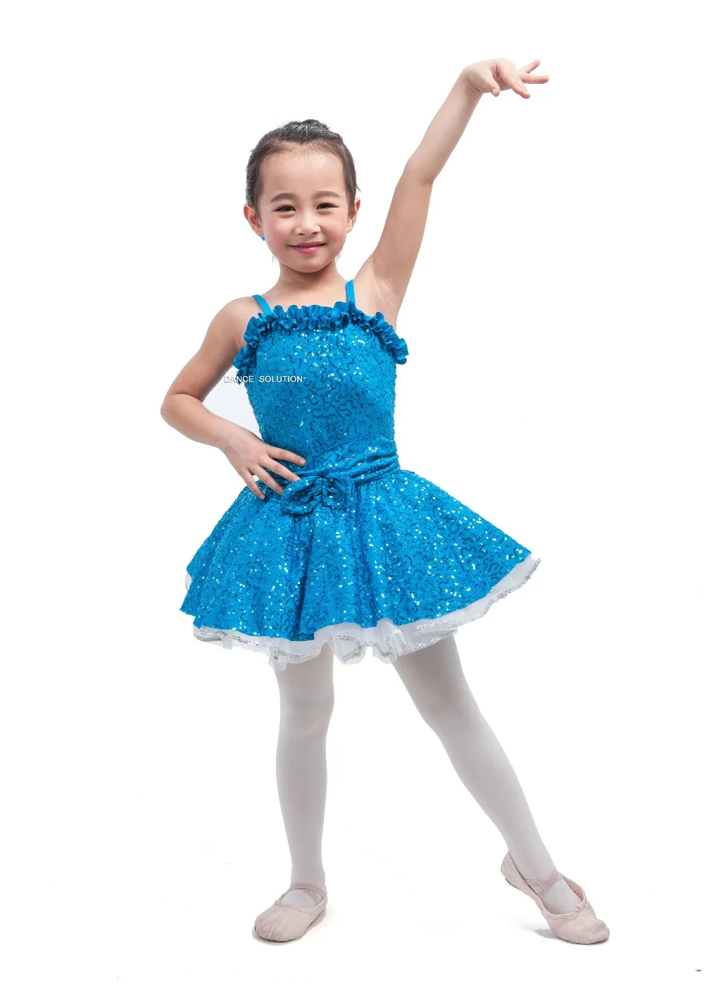 16013 танцевальная пачка павлина с синими пайетками, детские танцевальные костюмы, танцевальное платье для девочек, стандартная юбка