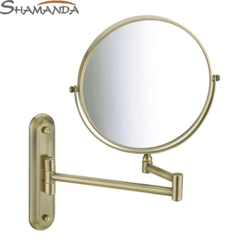 

Free Shipping High Quality Solid Brass Antique Bronzecosmetic Mirror In Wall Mounted Mirrors Bathroom Accessories Products-60021