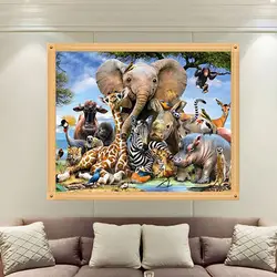 5D поделки алмазов картина зоопарк слон животных вышивка картина вышивки крестом домашнего декора комнаты