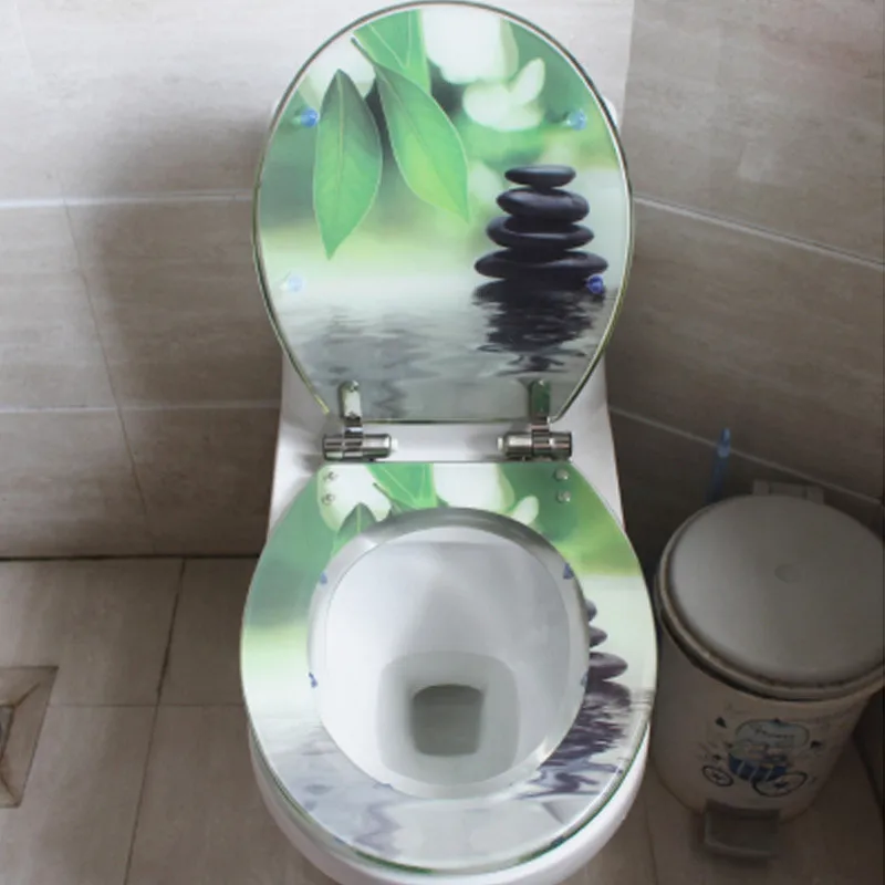 Ультрафиолетового излучения, универсальный Смола чехол сиденья для унитаза, европейский тип толстое, туалетное сиденье, разнообразие стилей слоу-сиденье для унитаза с J18010 - Цвет: toilet seat G