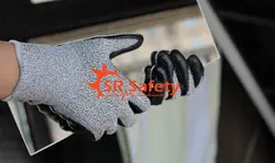 SRSafety 4 Пара Из HPPE Анти cut перчатки стойкость к порезам перчатки с нитрила на ладони, сократить уровень 3-DY1350DG